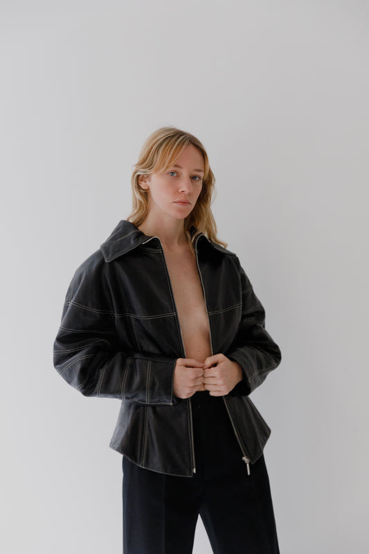 AW 1991 Claude Montana leather jacket